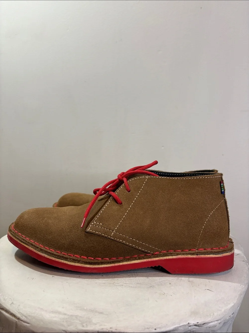Veldskoen Heritage Pinotage Red Sole Red Laces Suede Leather Chukka Boot US 8